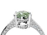 Silver Fancy Green Marquise Cut Brilliant Split Shank Pave Solitaire Ring with Four-Prong Setting_16