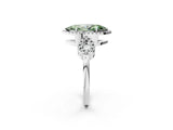 Silver Fancy Green Marquise Cut Cut Halo Diamond Infinity Band with Four-Prong Setting_8