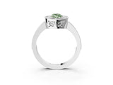 Silver Fancy Green Marquise Cut Cut Halo Pavé Diamond Ring_9