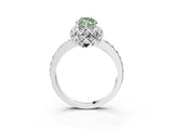 Silver Fancy Green Marquise Cut Diamond Scalloped Halo Engagement Ring with Round Shared Prong Band_3