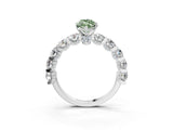 Silver Fancy Green Marquise Cut Diamond Side Stone Engagement Ring with Four-Prong Setting_15