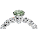 Silver Fancy Green Marquise Cut Diamond Side Stone Engagement Ring with Four-Prong Setting_16