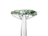 Silver Fancy Green Marquise Cut Diamond Solitaire Engagement Ring with Cathedral Setting and Four-Prong Mount_17
