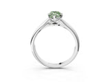 Silver Fancy Green Marquise Cut Diamond Solitaire Engagement Ring with Classic Band and Four-Prong Setting_15