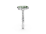 Silver Fancy Green Marquise Cut Diamond Solitaire Ring with Round  Pavé Band and Four-Prong Setting_38