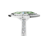 Silver Fancy Green Marquise Cut Halo Bezel Diamond Pave Band Ring_11