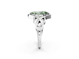 Silver Fancy Green Marquise Cut Solitaire Intertwined Band Prong Setting Ring_8