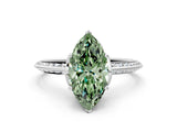 Silver Fancy Green Marquise Cut Solitaire Split Shank Pave Diamond Engagement Ring with Four-Prong Setting_54