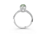 Silver Fancy Green Marquise Cut Solitaire Split Shank Pave Diamond Engagement Ring with Four-Prong Setting_57