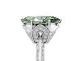 Silver Fancy Green Marquise Cut Solitaire Split Shank Pave Diamond Engagement Ring with Four-Prong Setting_59
