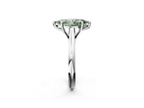 Silver Fancy Green Marquise  Solitaire Engagement Ring with Six-Prong Setting and Classic Band 3