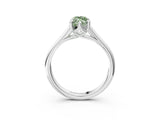 Silver Fancy Green Marquise  Solitaire Engagement Ring with Six-Prong Setting and Classic Band 4