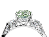 Silver Fancy Green Oval Cut Brilliant Three-Stone Pave Band with Four-Prong Setting_10