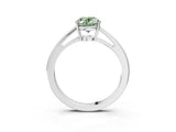 Silver Fancy Green Oval  Solitaire Diamond Ring with Split Shank and Four-Prong Setting_15
