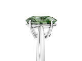 Silver Fancy Green Oval  Solitaire Diamond Ring with Split Shank and Four-Prong Setting_17