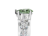 Silver Fancy Green Pear  Brilliant Solitaire with Side Stones on a Pave Band and Four-Prong Setting_17