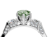 Silver Fancy Green Pear Cut Brilliant Three-Stone Pave Band with Four-Prong Setting_10