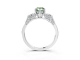 Silver Fancy Green Pear Cut Brilliant Three-Stone Pave Band with Four-Prong Setting_9