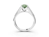 Silver Fancy Green Pear Cut Cut Diamond Channel Set Pave Band with Tension Prong Setting_9