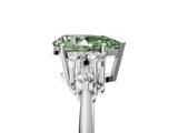 Silver Fancy Green Pear Cut Cut Diamond Cluster Ring with Solitaire Band and Four-Prong Setting_24