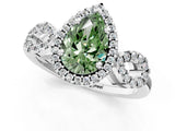 Silver Fancy Green Pear Cut Cut Halo Diamond Infinity Band with Four-Prong Setting_7