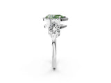 Silver Fancy Green Pear Cut Cut Halo Diamond Infinity Band with Four-Prong Setting_8