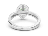 Silver Fancy Green Pear Cut Diamond Double Halo Ring with Split Shank and Four-Prong Setting_6