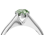 Silver Fancy Green Pear Cut Solitaire Diamond Ring with Six-Prong Setting and Classic Band_17