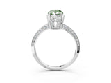 Silver Fancy Green Pear Cut Solitaire Split Shank Pave Diamond Engagement Ring with Four-Prong Setting_63