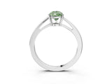 Silver Fancy Green Pear  Solitaire Diamond Ring with Split Shank and Four-Prong Setting_15