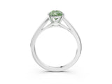 Silver Fancy Green Pear  Solitaire Engagement Ring with Four-Prong Setting and Classic Band 3