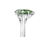 Silver Fancy Green Pear  Solitaire Engagement Ring with Four-Prong Setting and Classic Band 5