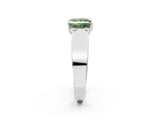 Silver Fancy Green Princess Cut Diamond Channel Set Solitaire Ring with Four-Prong Setting_33