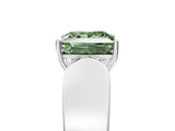 Silver Fancy Green Princess Cut Diamond Channel Set Solitaire Ring with Four-Prong Setting_66