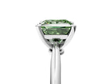 Silver Fancy Green Princess Cut Diamond Solitaire Engagement Ring with Classic Band and Four-Prong Setting_17