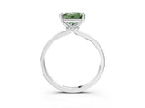 Silver Fancy Green Princess Cut Diamond Solitaire Ring with Classic Band and Four-Prong Setting_33