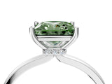 Silver Fancy Green Princess Cut Diamond Solitaire Ring with Classic Band and Four-Prong Setting_34