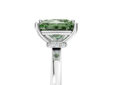 Silver Fancy Green Princess Cut Diamond Solitaire Ring with Classic Band and Four-Prong Setting_35