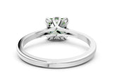 Silver Fancy Green Princess Cut Diamond Solitaire Ring with Flower Prong Setting and Classic Band_16