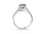 Silver Fancy Green Princess Cut Solitaire Diamond Ring with Six-Prong Setting and Classic Band_41
