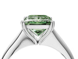 Silver Fancy Green Princess Cut Solitaire Diamond Ring with Six-Prong Setting and Classic Band_42