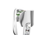 Silver Fancy Green Princess Cut Solitaire Tension-Set Diamond Split Shank Ring_11