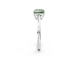 Silver Fancy Green Princess  Solitaire Diamond Ring with Split Shank and Four-Prong Setting_14