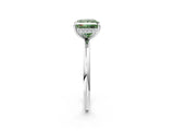 Silver Fancy Green Princess  Solitaire Diamond Ring with a Classic Band and Four-Prong Setting 2