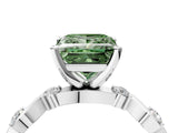 Silver Fancy Green Princess  Solitaire Twisted Band with Prong Setting 5