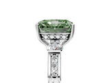 Silver Fancy Green Radiant Cut Brilliant Three-Stone Pave Band with Four-Prong Setting_11