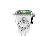 Silver Fancy Green Radiant Cut Cut Halo Diamond Infinity Band with Four-Prong Setting_11