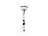 Silver Fancy Green Radiant Cut Diamond Engagement Ring with Side Stone Accents and Four-Prong Setting_38