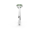 Silver Fancy Green Radiant Cut Diamond Solitaire Engagement Ring with Cathedral Setting and Four-Prong Mount_14