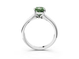 Silver Fancy Green Radiant Cut Diamond Solitaire Engagement Ring with Classic Band and Four-Prong Setting_15